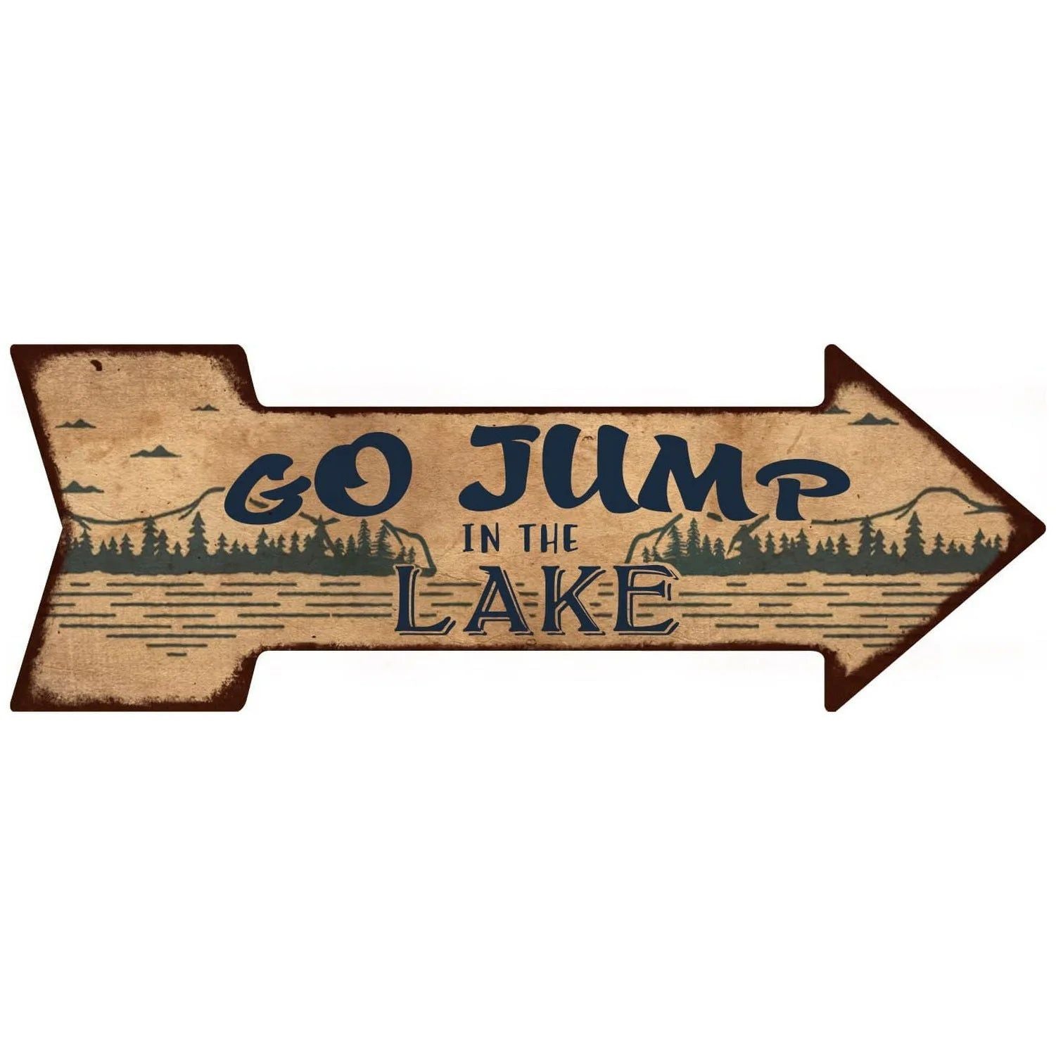 Special Arrow Shape Metal Tin Sign Waterproof Girl Cave Happy Hour Laundry Vintage Ornamental Mark Sign Board Wall Pub Cafe Bar - Grand Goldman