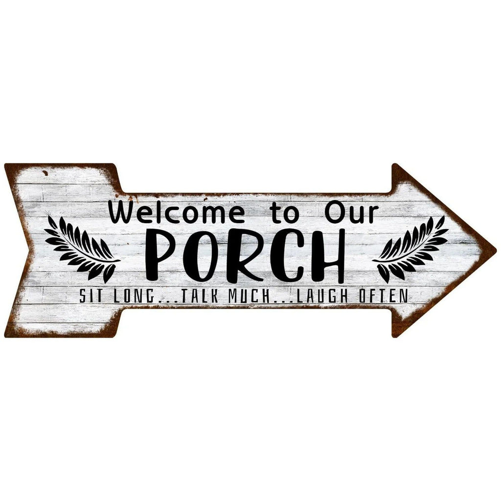 Special Arrow Shape Metal Tin Sign Waterproof Girl Cave Happy Hour Laundry Vintage Ornamental Mark Sign Board Wall Pub Cafe Bar - Grand Goldman