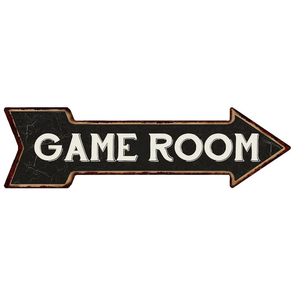 Special Arrow Shape Metal Tin Sign Waterproof Girl Cave Happy Hour Laundry Vintage Ornamental Mark Sign Board Wall Pub Cafe Bar - Grand Goldman