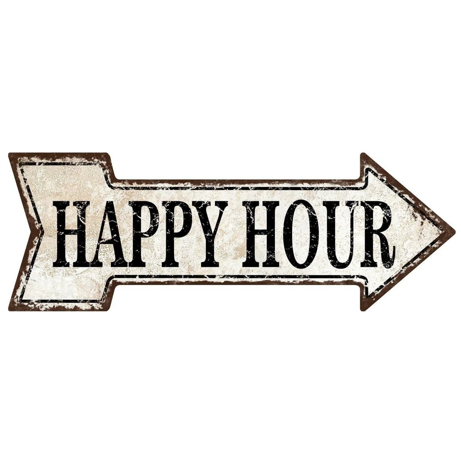 Special Arrow Shape Metal Tin Sign Waterproof Girl Cave Happy Hour Laundry Vintage Ornamental Mark Sign Board Wall Pub Cafe Bar - Grand Goldman