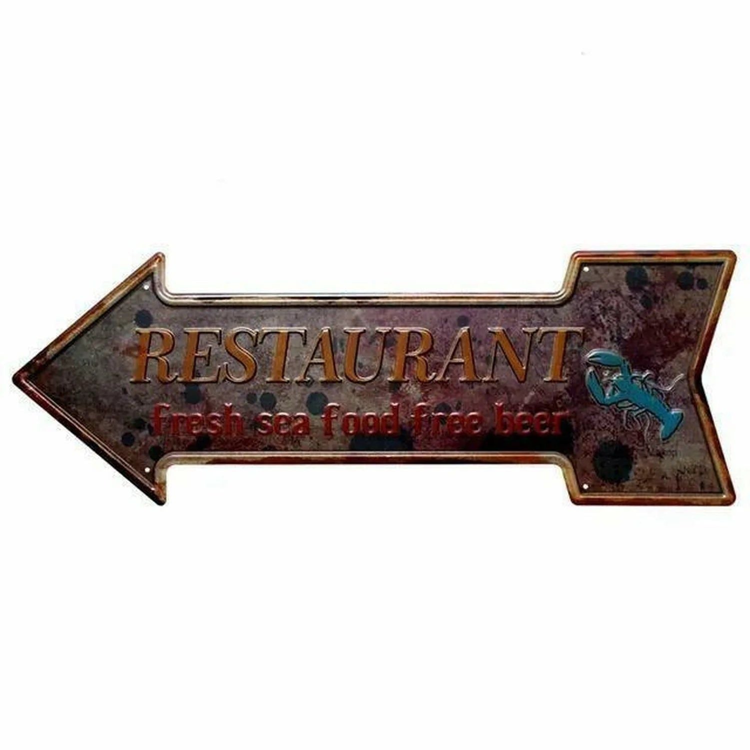Special Arrow Shape Metal Tin Sign Waterproof Girl Cave Happy Hour Laundry Vintage Ornamental Mark Sign Board Wall Pub Cafe Bar - Grand Goldman