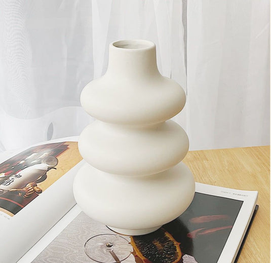 Special-shaped Ring Ceramic Vase Flower - Grand Goldman