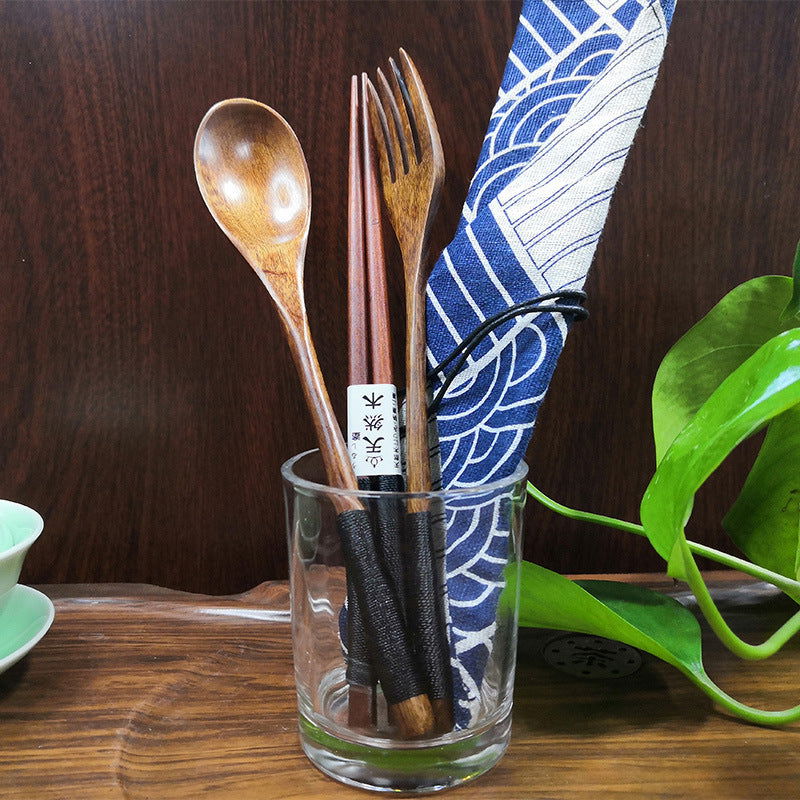 Spoon and fork portable Japanese style set - Grand Goldman