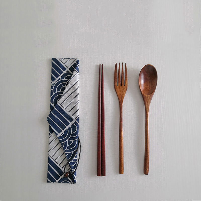 Spoon and fork portable Japanese style set - Grand Goldman