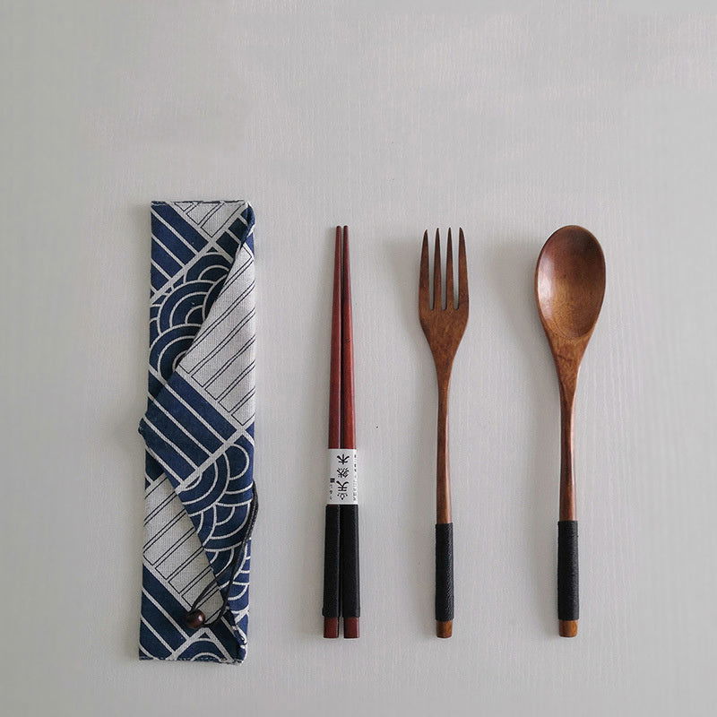 Spoon and fork portable Japanese style set - Grand Goldman