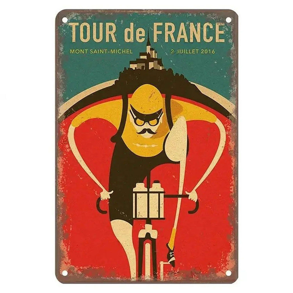 Sports Metal Tin Signs Tour De France Cycling Wall Art Posters Plate Wall Decor for Home Bars Man Cave Cafe Clubs Garage Retro - Grand Goldman