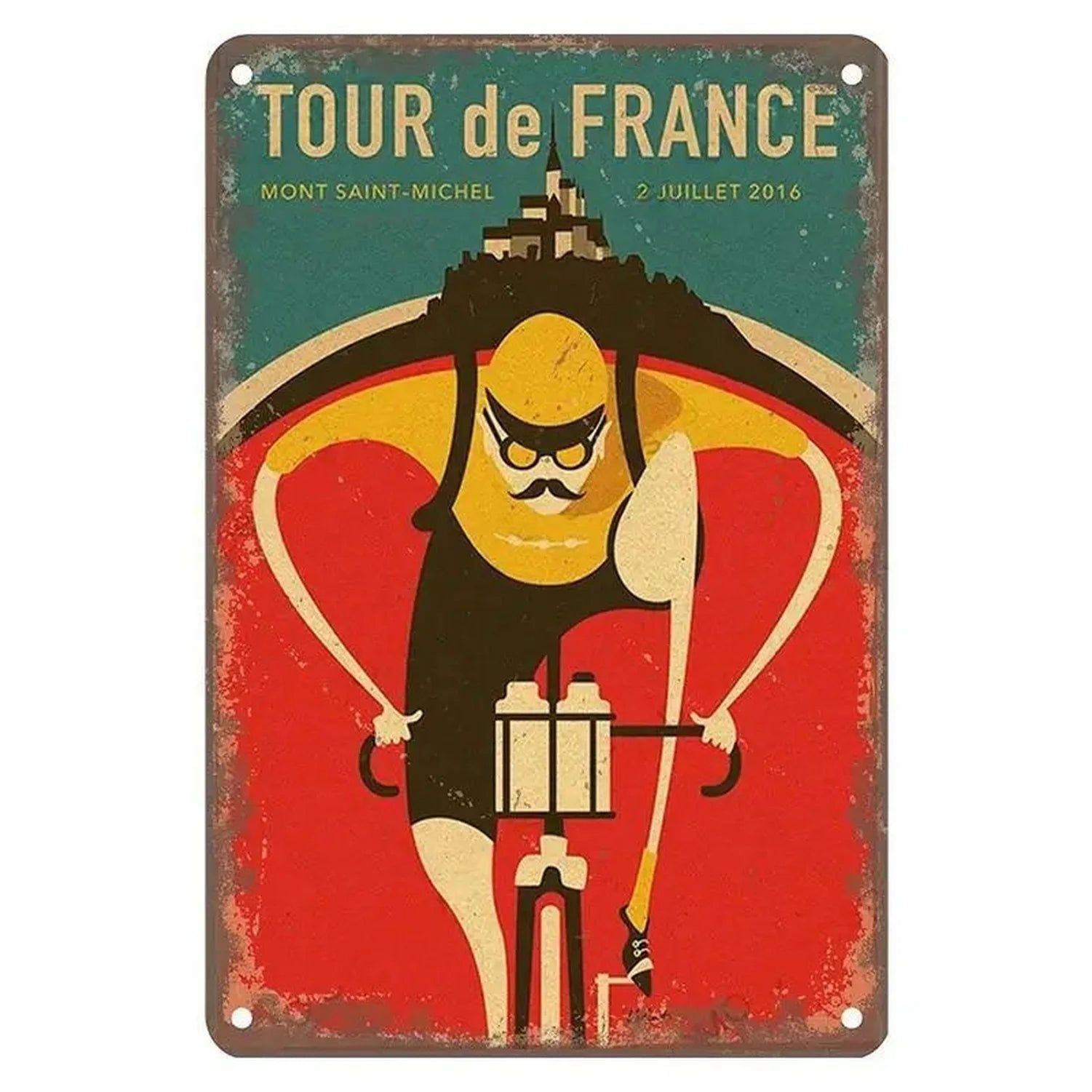 Sports Metal Tin Signs Tour De France Cycling Wall Art Posters Plate Wall Decor for Home Bars Man Cave Cafe Clubs Garage Retro - Grand Goldman