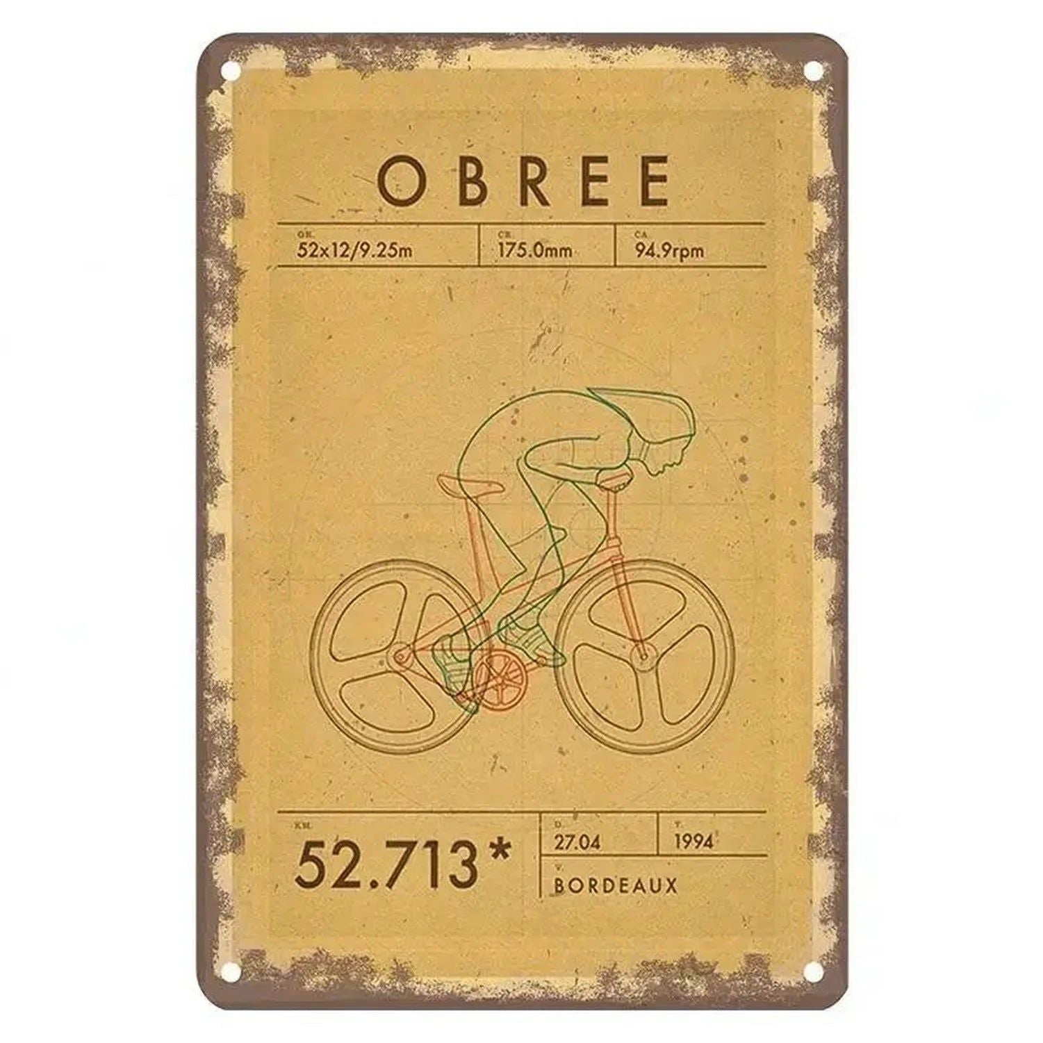 Sports Metal Tin Signs Tour De France Cycling Wall Art Posters Plate Wall Decor for Home Bars Man Cave Cafe Clubs Garage Retro - Grand Goldman