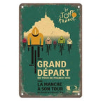Sports Metal Tin Signs Tour De France Cycling Wall Art Posters Plate Wall Decor for Home Bars Man Cave Cafe Clubs Garage Retro - Grand Goldman