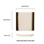 Square Plate Colored Glaze Plate Dish Barbecue Ceramic Plate - Grand Goldman