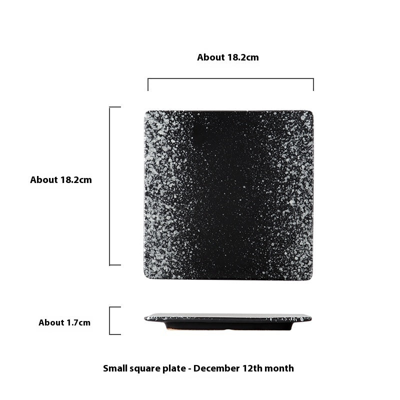 Square Plate Colored Glaze Plate Dish Barbecue Ceramic Plate - Grand Goldman