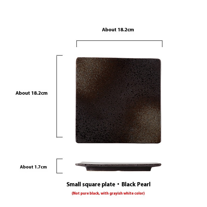 Square Plate Colored Glaze Plate Dish Barbecue Ceramic Plate - Grand Goldman