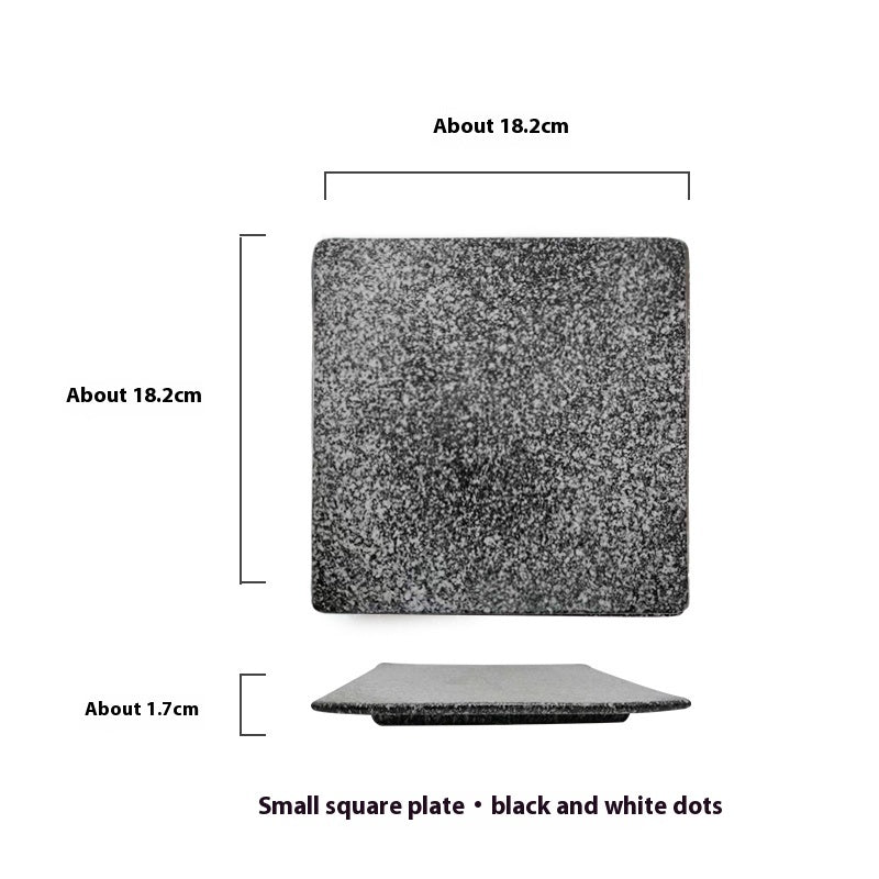 Square Plate Colored Glaze Plate Dish Barbecue Ceramic Plate - Grand Goldman