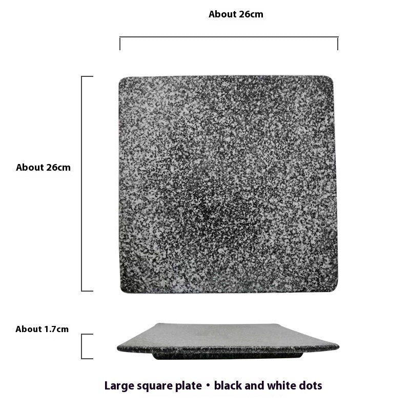 Square Plate Colored Glaze Plate Dish Barbecue Ceramic Plate - Grand Goldman