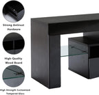 St.Mandyu LED TV Stand for 65/75/85 inch TV, High Glossy Modern Entertainment Center with Drawer and Led Lights, Television Table Media Console for Living Game Room Bedroom(Black) - Grand Goldman