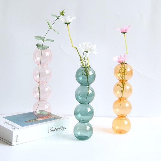 Stained Glass Bubble Vase Flower Arrangement - Grand Goldman
