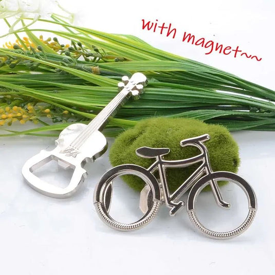 Stainless Steel Bottle Opener Korean Refrigerator Magnet Bicycle and Violin Shape Beer Opener Message Board Magnetic Sticker - Grand Goldman