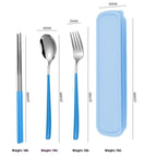 Stainless Steel Portable Tableware Student Spoon Fork Including Chopsticks Storage Set - Grand Goldman