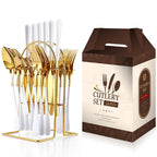 Stainless steel tableware 24 piece set, Western cuisine 4 main pieces, tableware gift box set - Grand Goldman