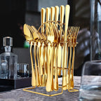 Stainless steel tableware 24 piece set, Western cuisine 4 main pieces, tableware gift box set - Grand Goldman