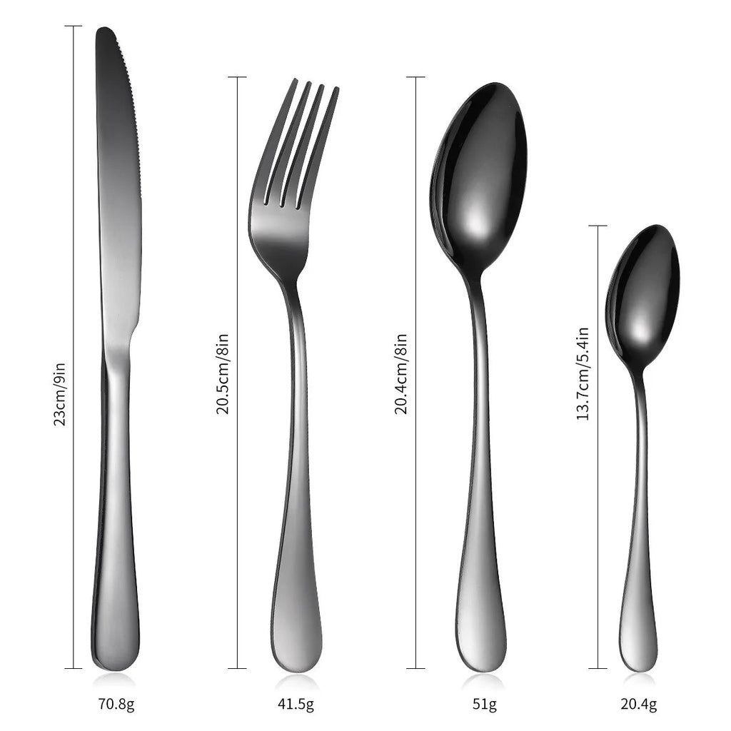 Stainless steel tableware 24 piece set, Western cuisine 4 main pieces, tableware gift box set - Grand Goldman