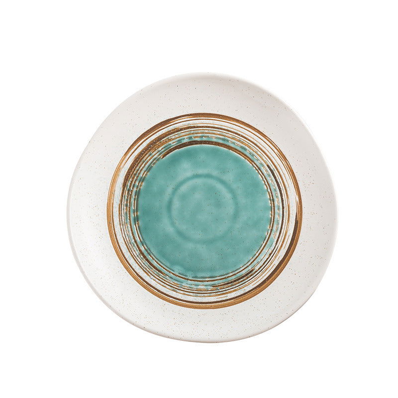 Steak Ceramic Round Dish Household Commercial Western Food Snack Fruit - Grand Goldman