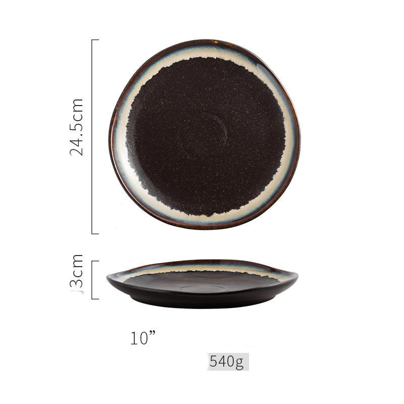 Steak Ceramic Round Dish Household Commercial Western Food Snack Fruit - Grand Goldman