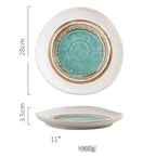 Steak Ceramic Round Dish Household Commercial Western Food Snack Fruit - Grand Goldman