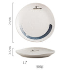 Steak Ceramic Round Dish Household Commercial Western Food Snack Fruit - Grand Goldman