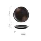 Steak Ceramic Round Dish Household Commercial Western Food Snack Fruit - Grand Goldman