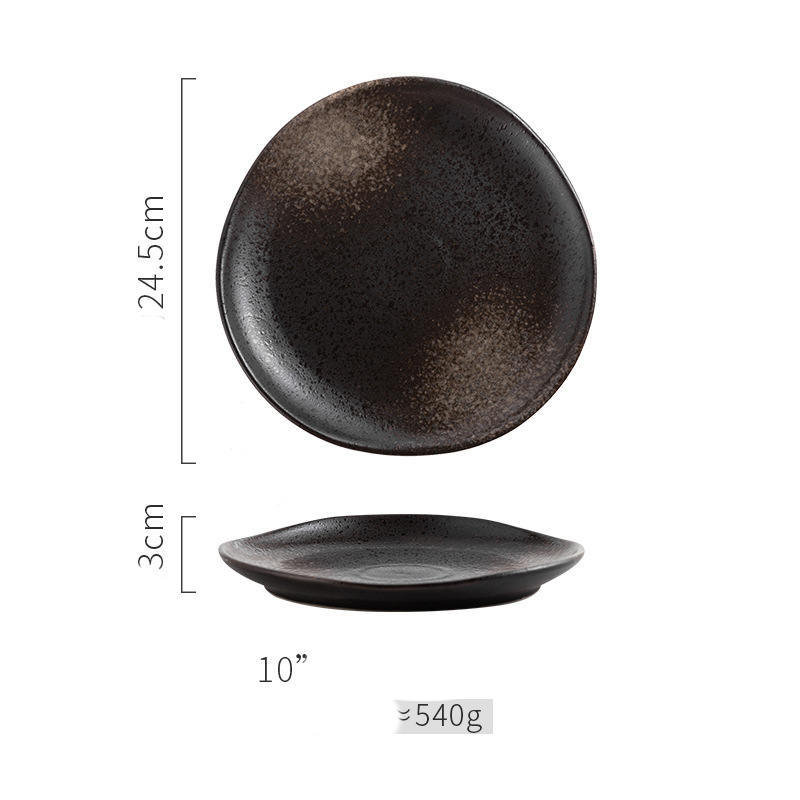 Steak Ceramic Round Dish Household Commercial Western Food Snack Fruit - Grand Goldman