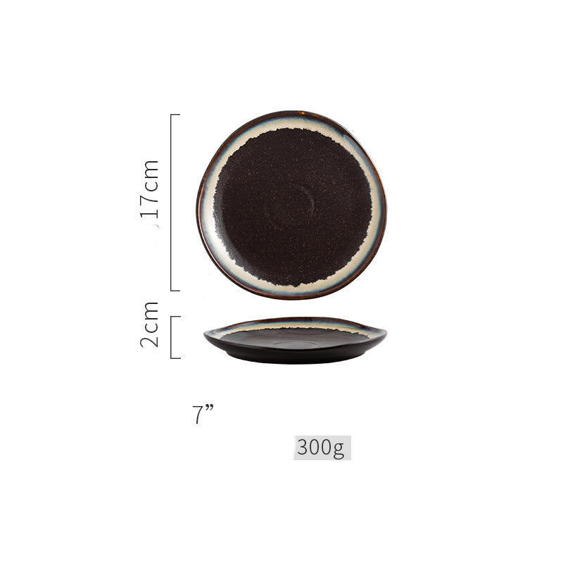 Steak Ceramic Round Dish Household Commercial Western Food Snack Fruit - Grand Goldman