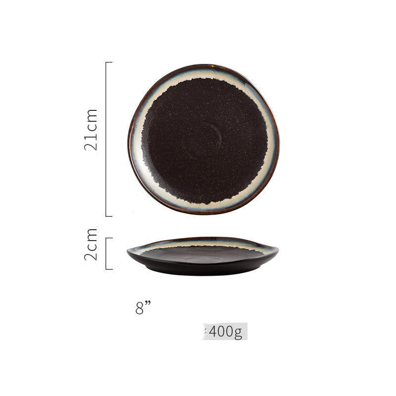 Steak Ceramic Round Dish Household Commercial Western Food Snack Fruit - Grand Goldman