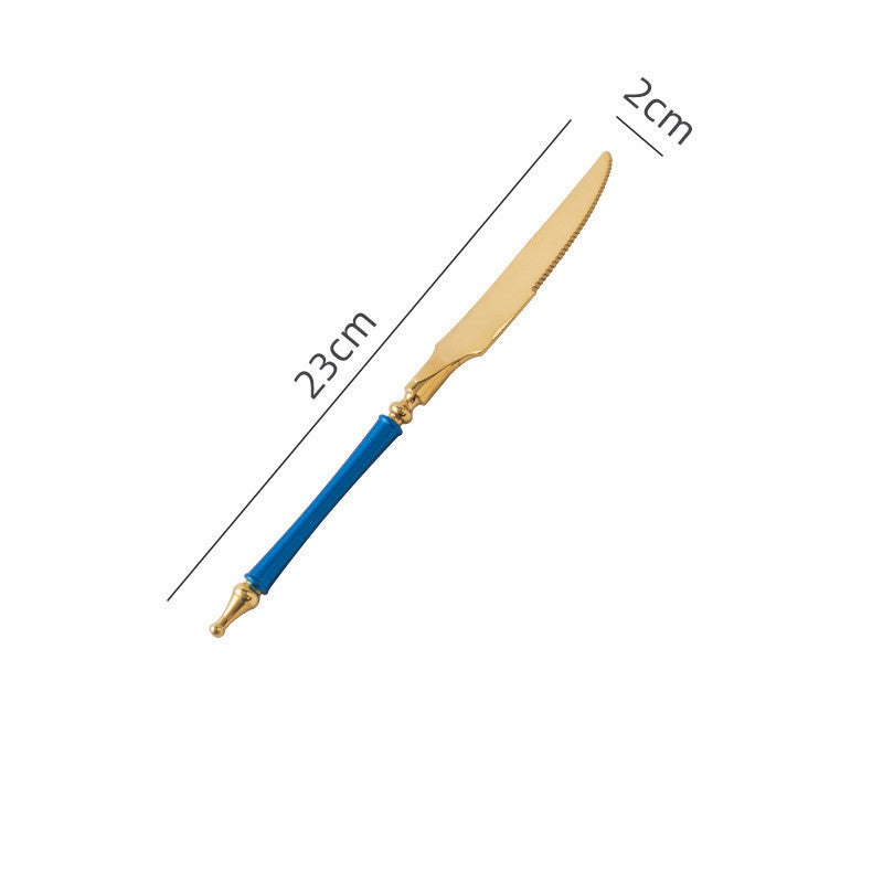 Steak Golden Knife Fork And Spoon Three-piece Set - Grand Goldman