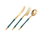 Steak Golden Knife Fork And Spoon Three-piece Set - Grand Goldman
