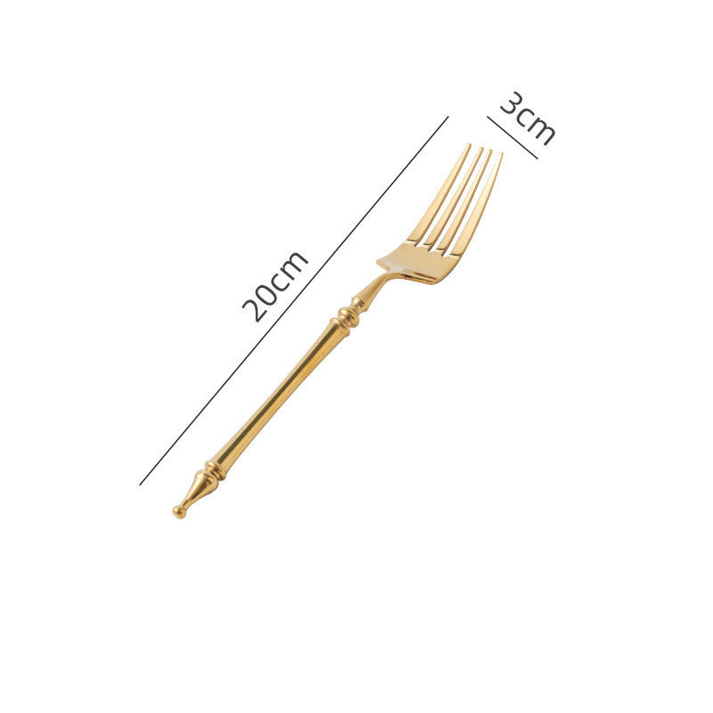 Steak Golden Knife Fork And Spoon Three-piece Set - Grand Goldman
