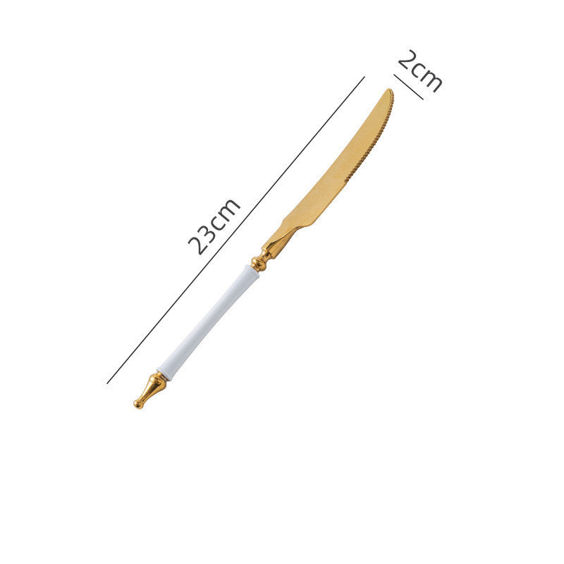 Steak Golden Knife Fork And Spoon Three-piece Set - Grand Goldman