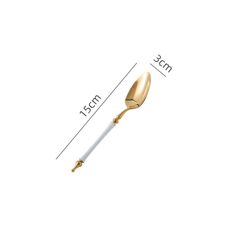 Steak Golden Knife Fork And Spoon Three-piece Set - Grand Goldman