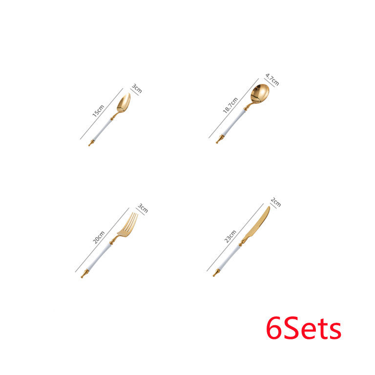 Steak Golden Knife Fork And Spoon Three-piece Set - Grand Goldman