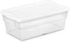 Sterilite 12-Pack Stackable Storage Bin with Lid, Clear Plastic Design, 6 Quart - Grand Goldman
