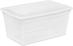 Sterilite 12-Pack Stackable Storage Bin with Lid, Clear Plastic Design, 6 Quart - Grand Goldman