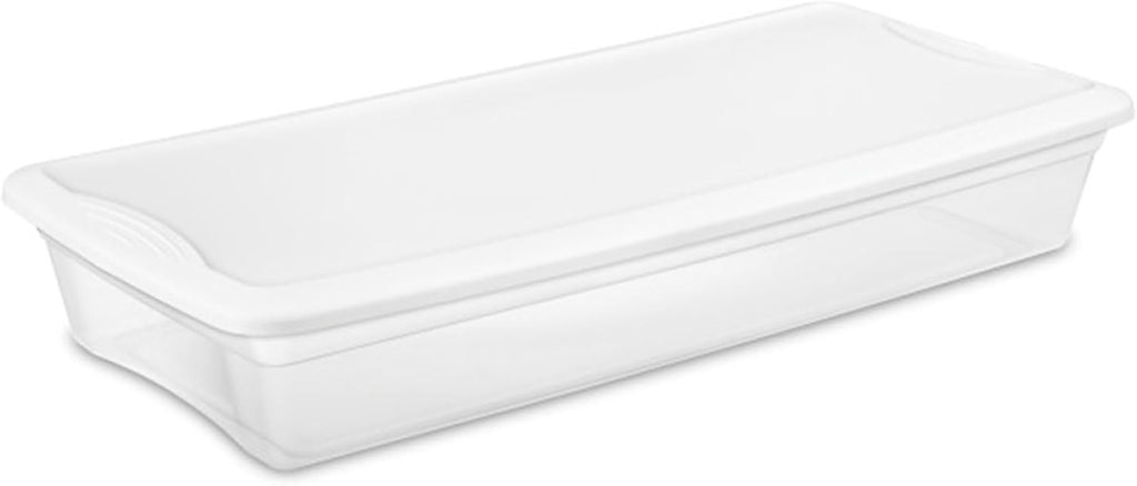 Sterilite 12-Pack Stackable Storage Bin with Lid, Clear Plastic Design, 6 Quart - Grand Goldman