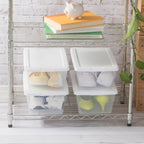 Sterilite 12-Pack Stackable Storage Bin with Lid, Clear Plastic Design, 6 Quart - Grand Goldman