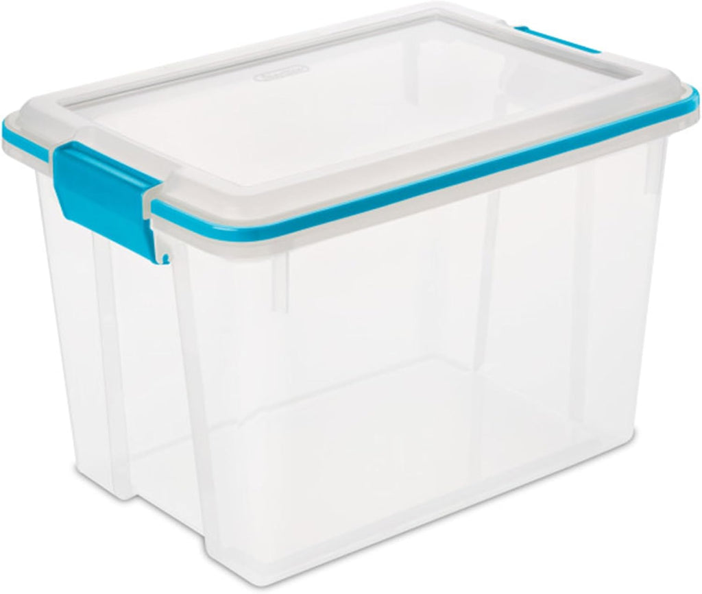Sterilite 4 Pack Gasket Box, Stackable Storage Bin with Latching Lid, 54 Quart - Grand Goldman