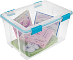 Sterilite 4 Pack Gasket Box, Stackable Storage Bin with Latching Lid, 54 Quart - Grand Goldman