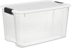 Sterilite 6-Pack Stackable Storage Bin with Lid, Clear Plastic Design, 18 Quart - Grand Goldman