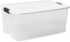 Sterilite 6-Pack Stackable Storage Bin with Lid, Clear Plastic Design, 18 Quart - Grand Goldman