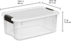 Sterilite 6-Pack Stackable Storage Bin with Lid, Clear Plastic Design, 18 Quart - Grand Goldman