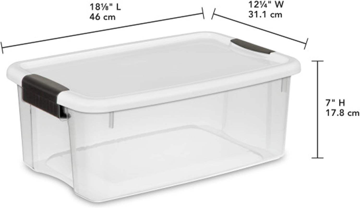 Sterilite 6-Pack Stackable Storage Bin with Lid, Clear Plastic Design, 18 Quart - Grand Goldman