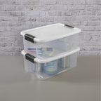 Sterilite 6-Pack Stackable Storage Bin with Lid, Clear Plastic Design, 18 Quart - Grand Goldman